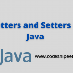 getters and setters in java