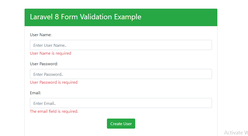  "laravel form validation before submit" "laravel custom validation" "laravel custom validation error messages" "laravel validation rules list" "laravel email validation" "laravel api validation" "laravel email validation regex" "image validation in laravel"