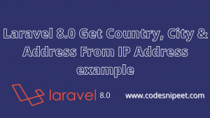 Read more about the article Laravel 8.0 Get Country, City & Address From IP Address example