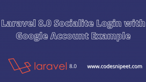 Read more about the article Laravel 8.0 Socialite Login with Google Account Example