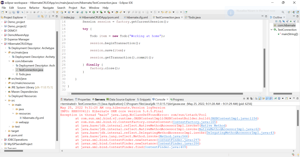 java.lang.NoClassDefFoundError