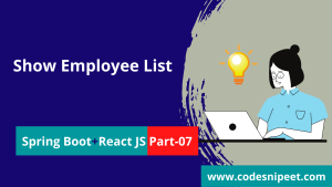 Read more about the article Spring Boot CRUD Example with Mysql React JS part-7