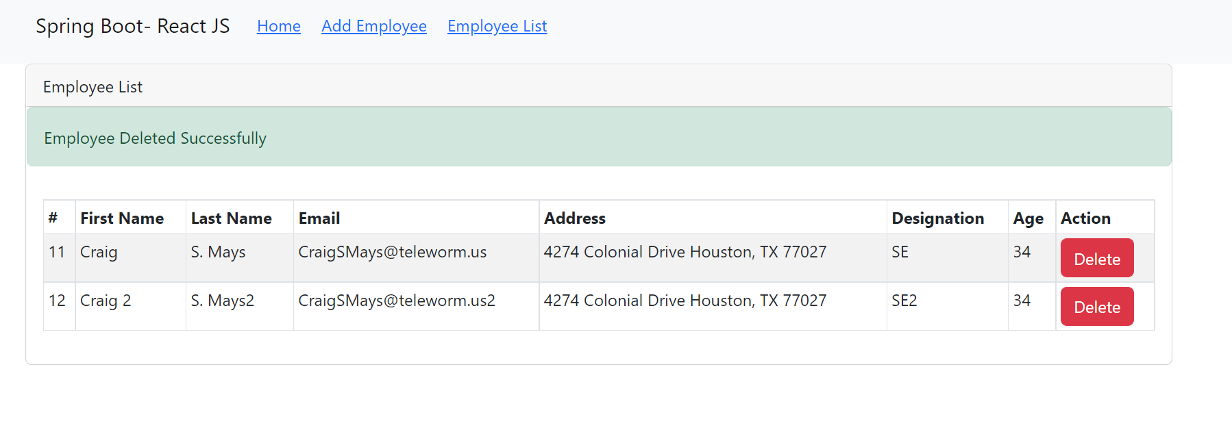 Spring Boot CRUD Example with Mysql React JS part8